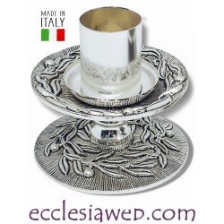 CANDLESTICK WITH OLIVE LEAVES