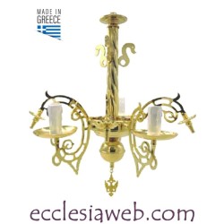 ORTHODOX CHANDELIER IN GOLD COLOR BRASS - 3 LIGHTS