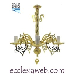 ORTHODOX CHANDELIER IN GOLD COLOR BRASS - 5 LIGHTS