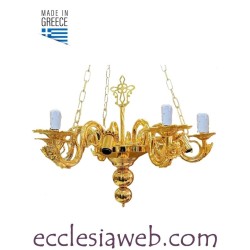 ORTHODOX CHANDELIER IN GOLD COLOR BRASS - 12 LIGHTS