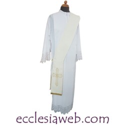 DIACONAL STOLE WITH CROSS EMBROIDERY AND FLOWER