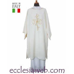 DALMATIC WITH CROSS EMBROIDERY AND JHS