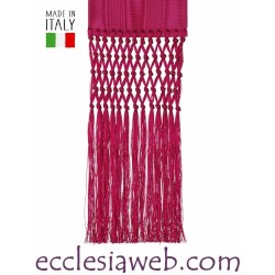 ECCLESIASTICAL BAND IN MIXED TIDAL SILK COMPLETE WITH FRINGES 85-95 - S