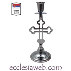 SILVER METAL ORTHODOX CANDLE HOLDER