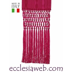 ECCLESIASTICAL BAND IN MIXED TIDAL SILK COMPLETE WITH FRINGES 95-105 - M
